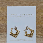 Luxe Gold Bold Square Hoops Jewelry - Earrings PANACHE