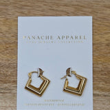 Luxe Gold Bold Square Hoops Jewelry - Earrings PANACHE