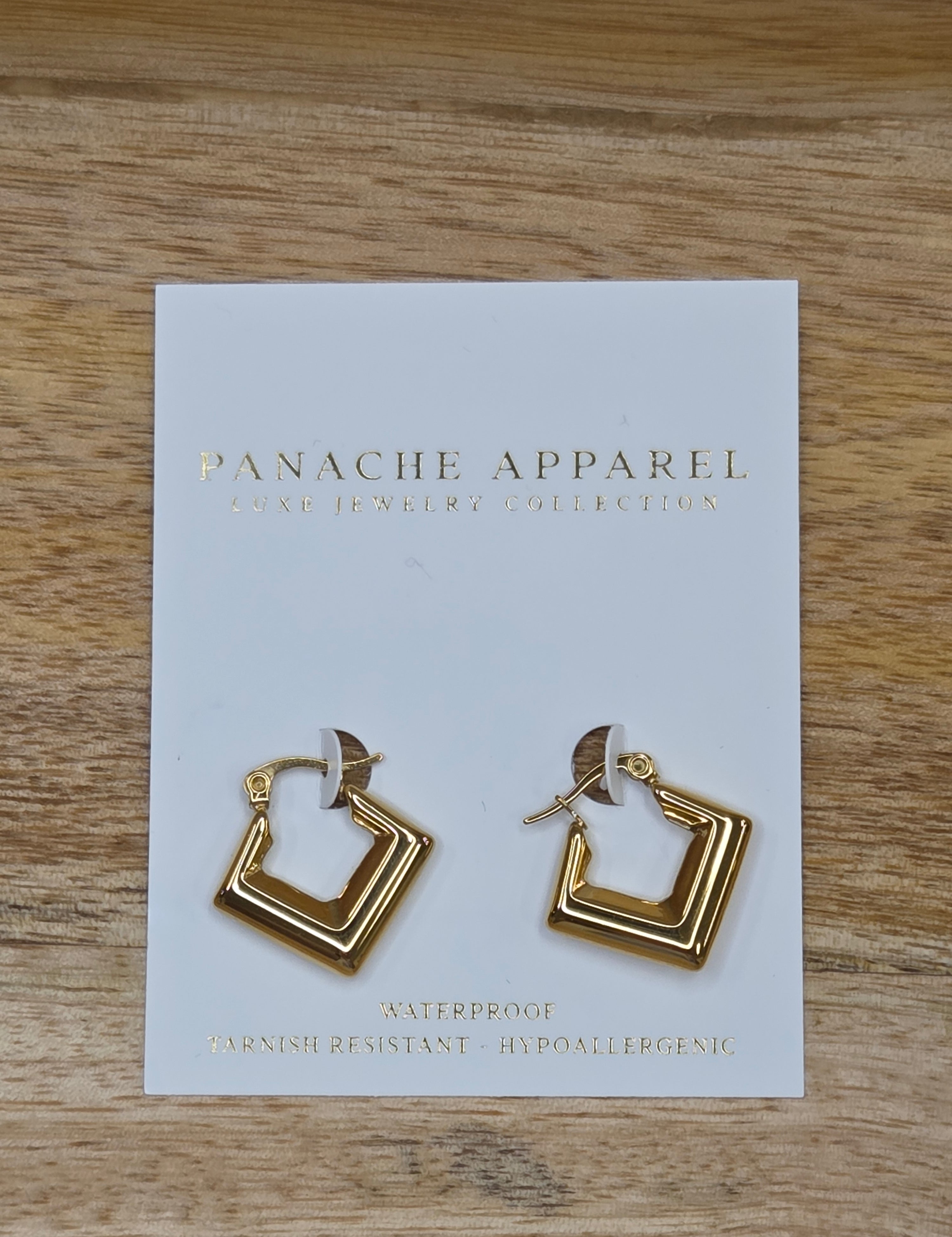 Luxe Gold Bold Square Hoops Jewelry - Earrings PANACHE