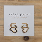 Gold Large Heart Huggie Earrings