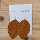 Camel Weave Teardrop Earrings