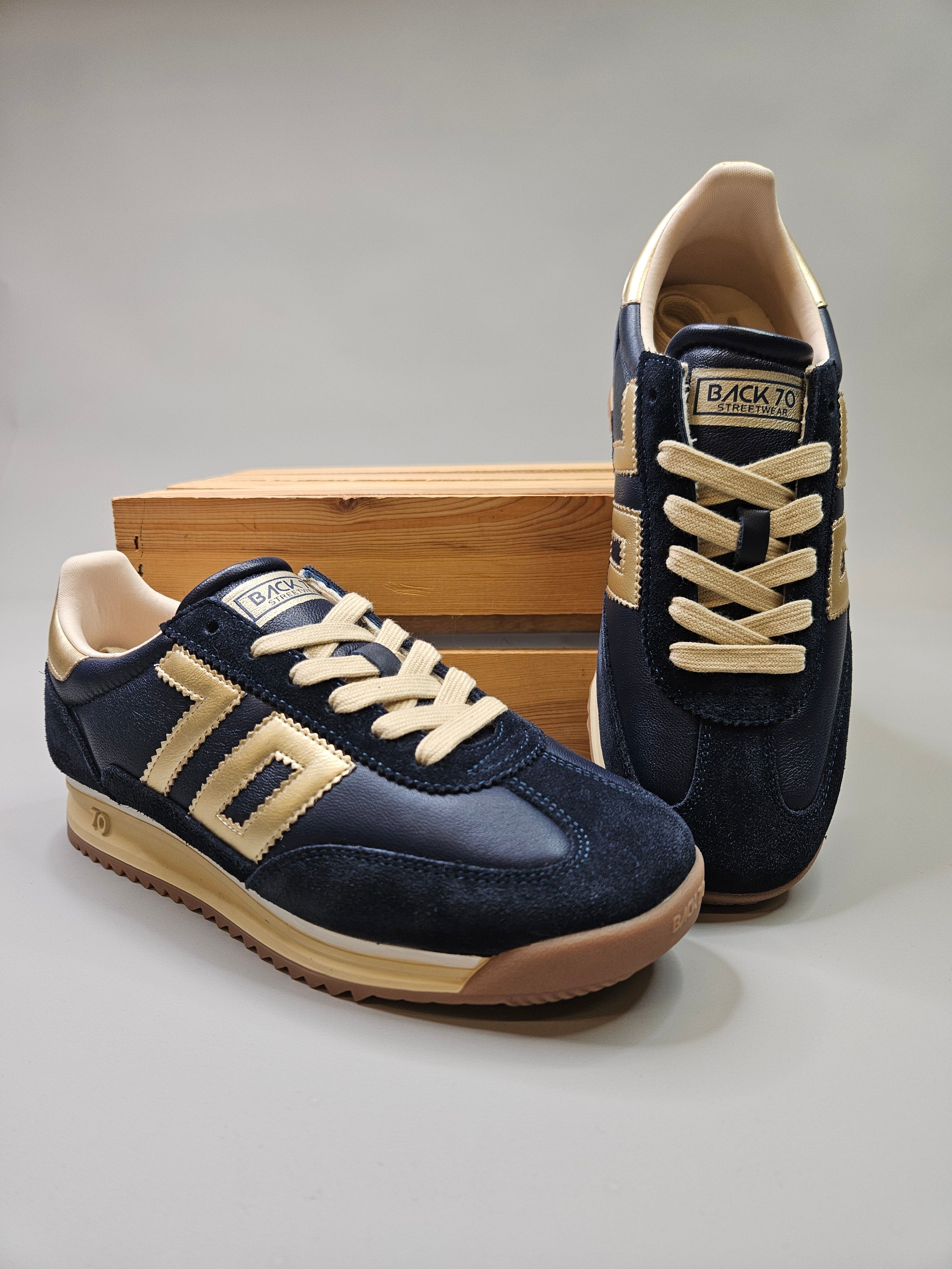 Jogger- Navy Gold Sneaker Shoes - Sneaker Back 70
