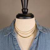 Waterproof Gold 3 in 1 Paperclip Necklace