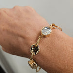Gold Textured Open Circle Bracelet Jewelry- Bracelet WHAT'S HOT