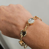 Gold Textured Open Circle Bracelet Jewelry- Bracelet WHAT'S HOT