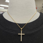 Gold Rhinestone Cross Necklace (stainless waterproof) Jewelry- Necklace WHAT'S HOT
