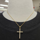 Gold Rhinestone Cross Necklace (stainless waterproof) Jewelry- Necklace WHAT'S HOT