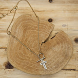 Gold Rope Chain & Rhinestone Toggle Necklace Jewelry- Necklace WHAT'S HOT