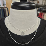 Double Layered Silver Rhinestone Clover Necklace Jewelry- Necklace WHAT'S HOT