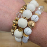 White Bead Bracelet Set