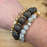 Brown Bead Bracelet Set