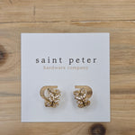 Leaf Diamond Huggie Earrings Jewelry - Earrings St. Peter Hardware