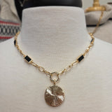 Gold/Black Coin Necklace