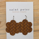 Chocolate Weave Hexafoil Earrings
