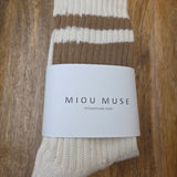 Cream/Brown Retro Socks