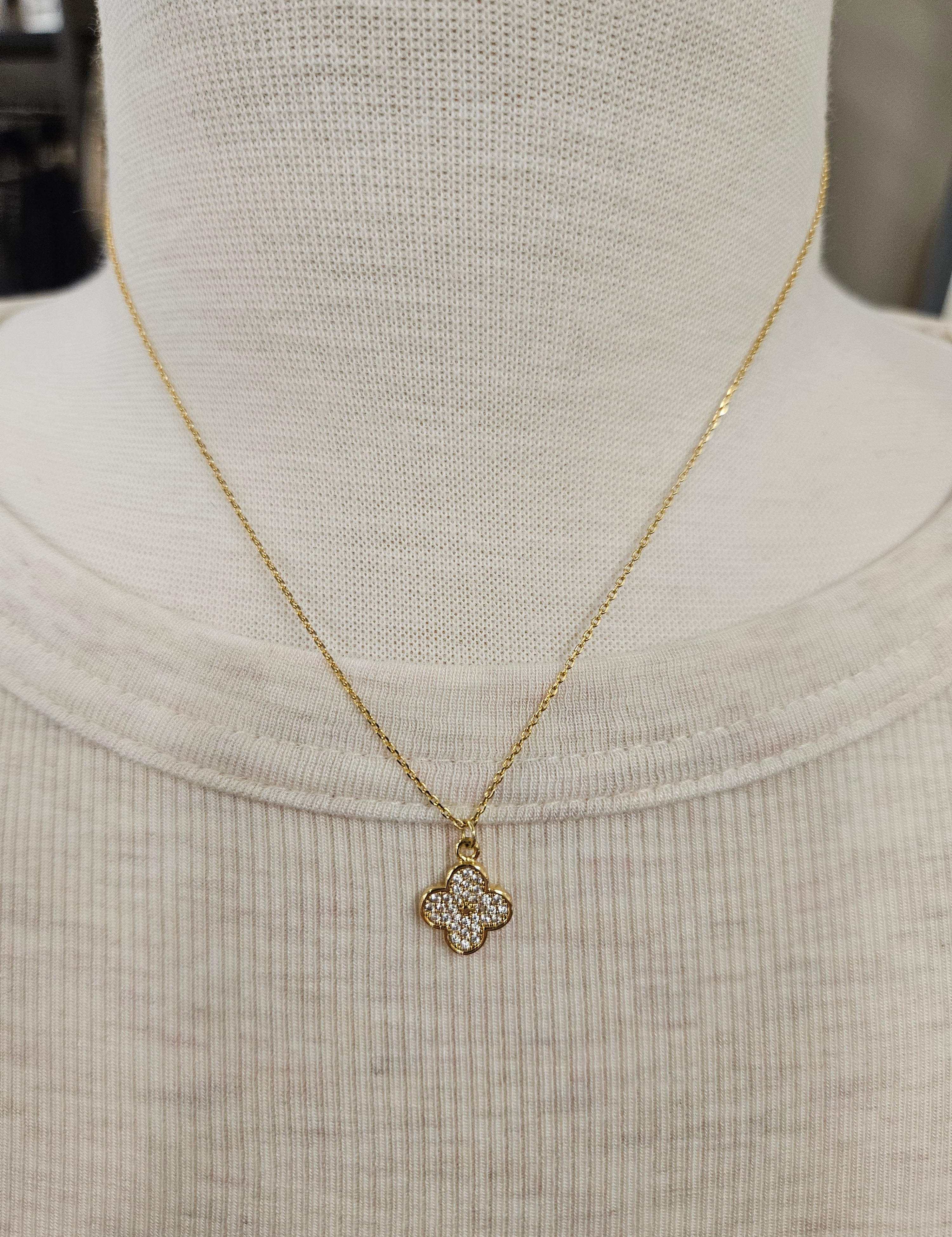 18K Gold Dipped Clover Necklace Jewelry- Necklace WHAT'S HOT
