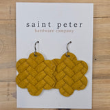 Mustard Weave Hexafoil Earrings