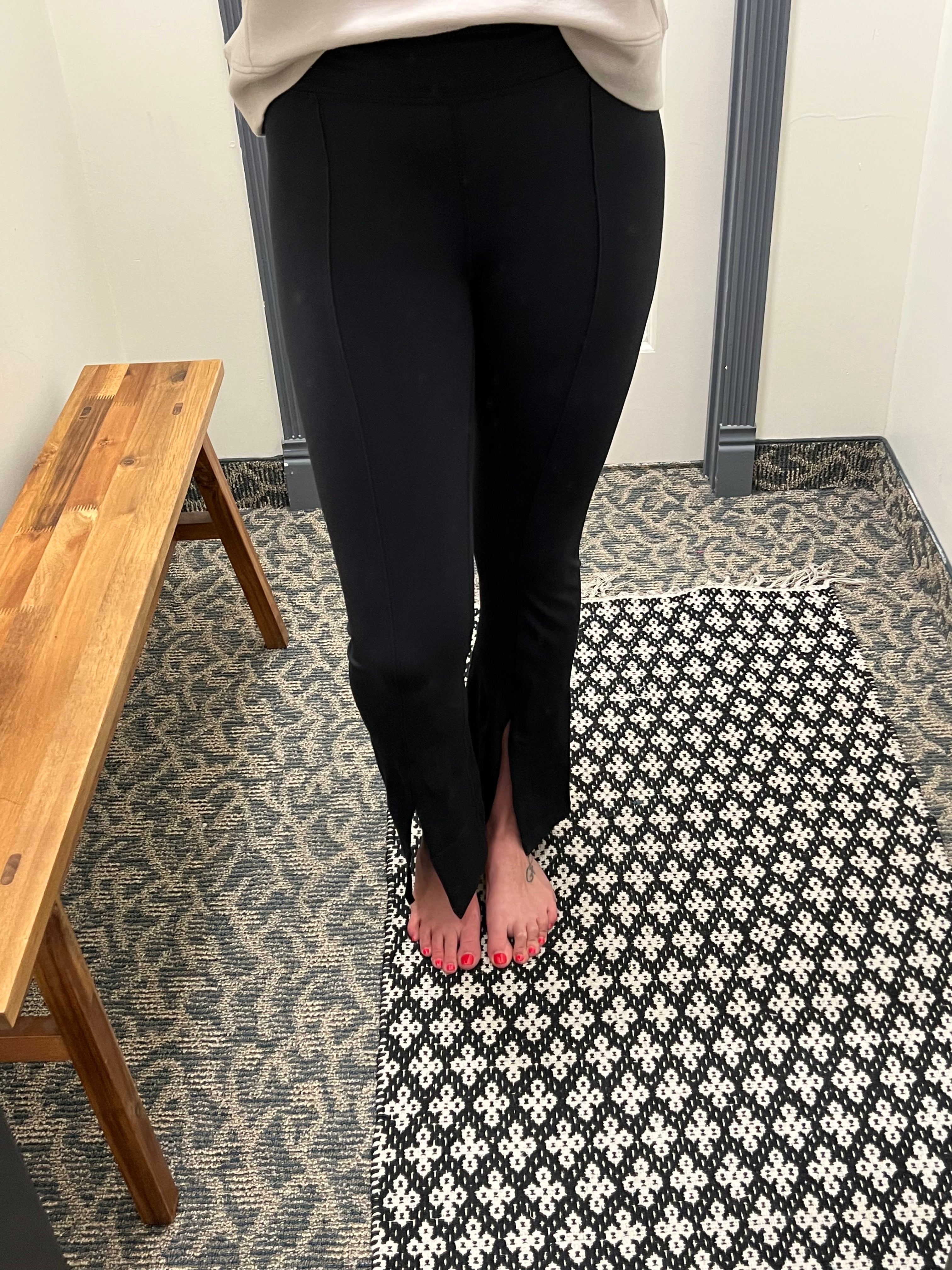 Venice Mid-Rise Leggings with Front Slits Bottoms- Leggings MONO B
