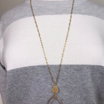 Multi Beaded Triple Teardrop Necklace Jewelry- Necklace WHAT'S HOT