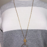 Multi Beaded Triple Teardrop Necklace Jewelry- Necklace WHAT'S HOT
