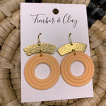 Peach Circle Earrings Jewelry - Earrings Timber & Clay