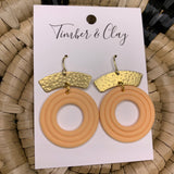 Peach Circle Earrings Jewelry - Earrings Timber & Clay