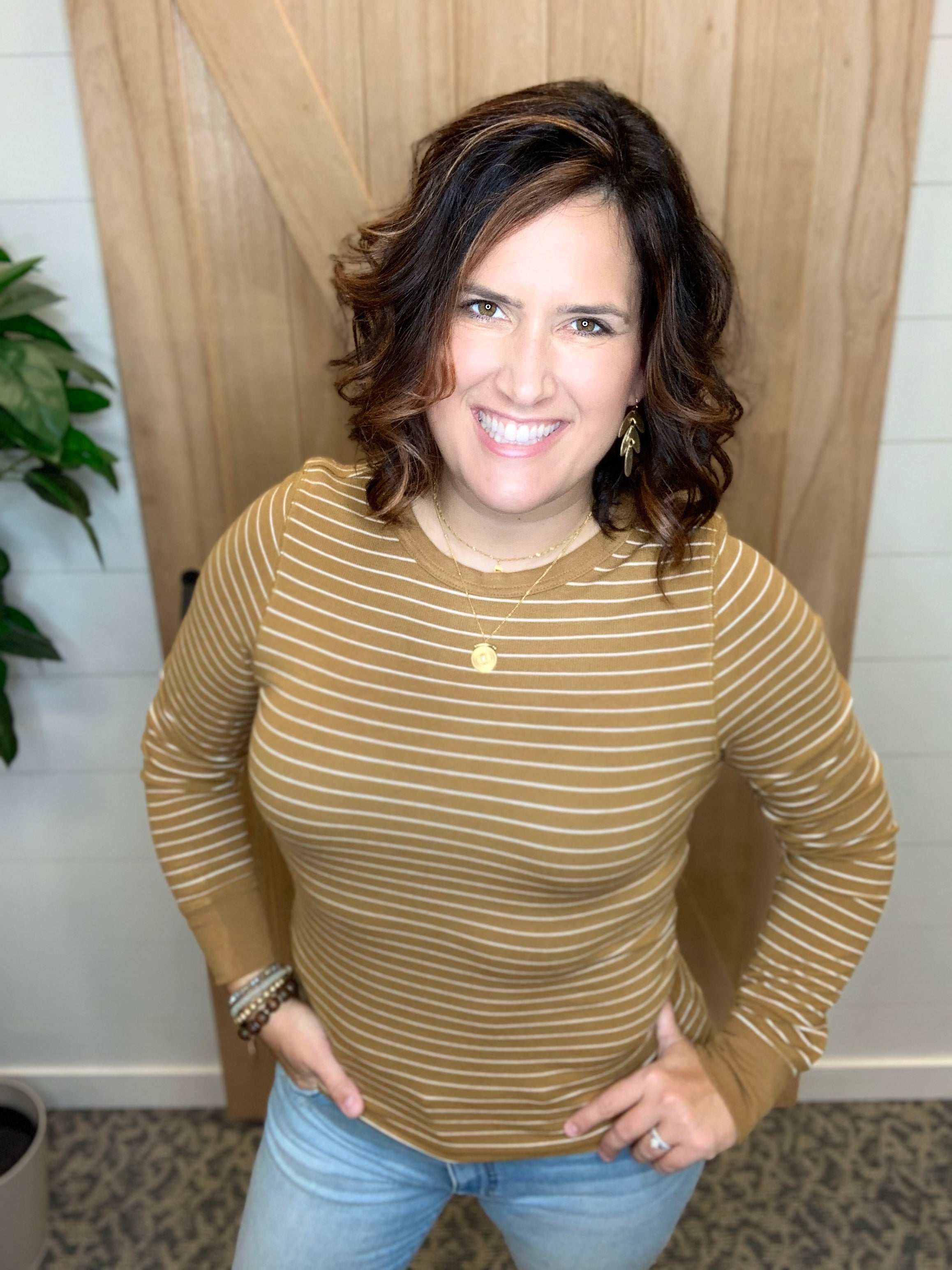 Chai Tea Stripe Stacy Top Top - Tee THREAD & SUPPLY