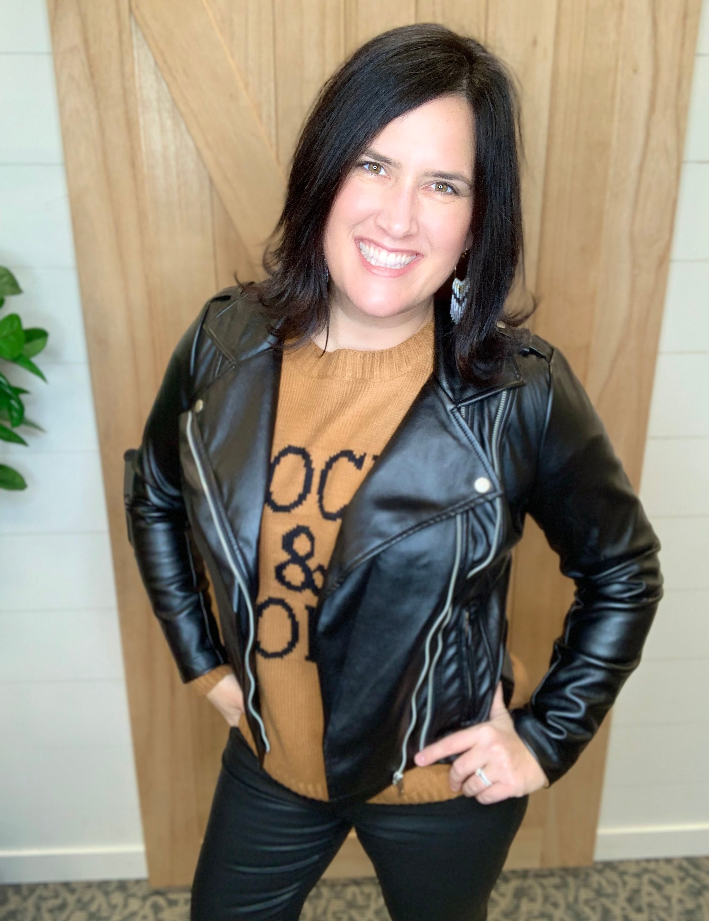 Black Maeve Vegan Moto Jacket (KUT) Outerwear- Jackets KUT FROM THE KLOTH