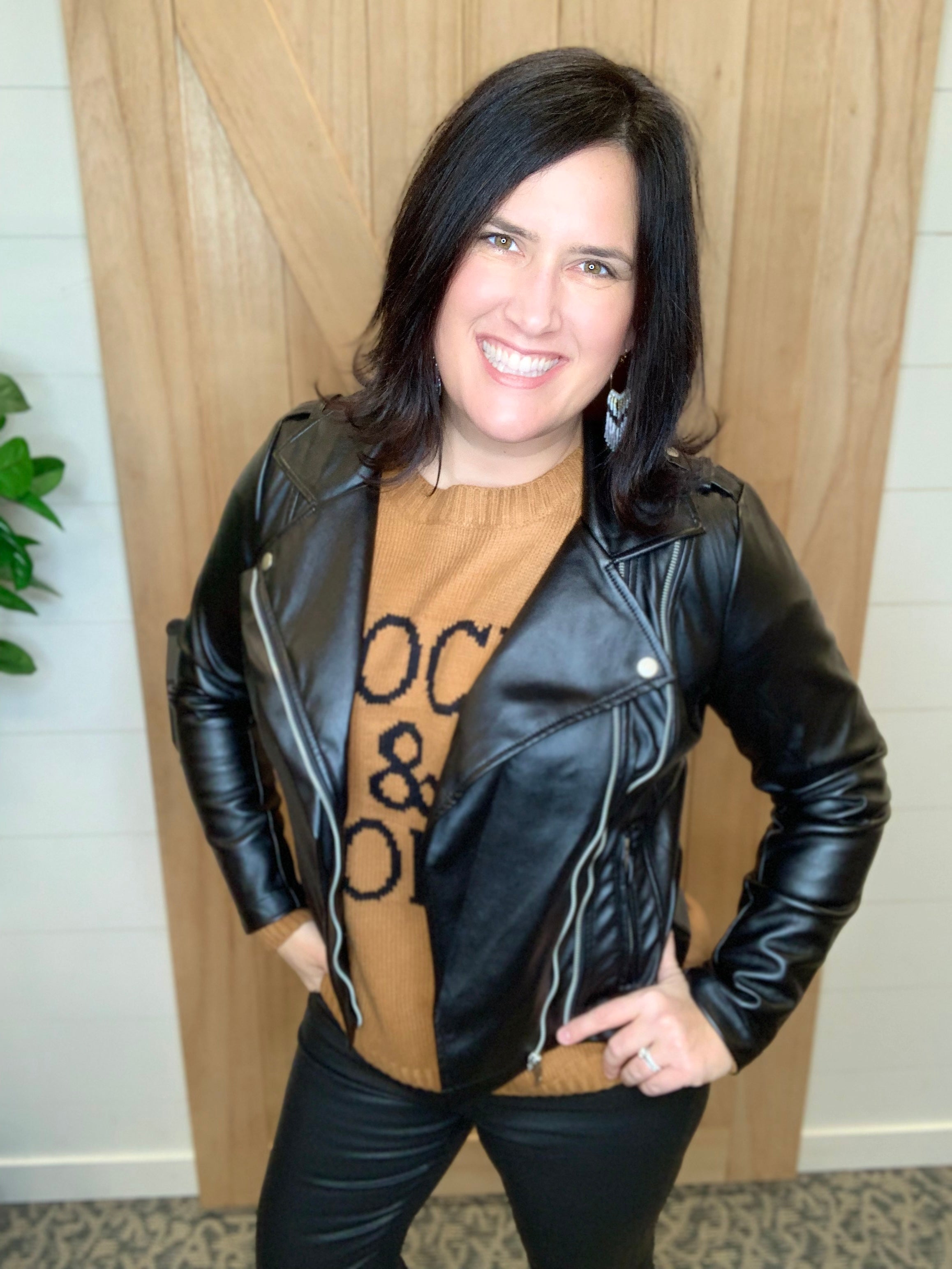 Black Maeve Vegan Moto Jacket (KUT) Outerwear- Jackets KUT FROM THE KLOTH