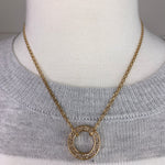 Gold Rhinestone Interlock Circle Necklace Jewelry- Necklace WHAT'S HOT