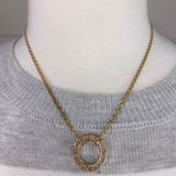 Gold Rhinestone Interlock Circle Necklace Jewelry- Necklace WHAT'S HOT