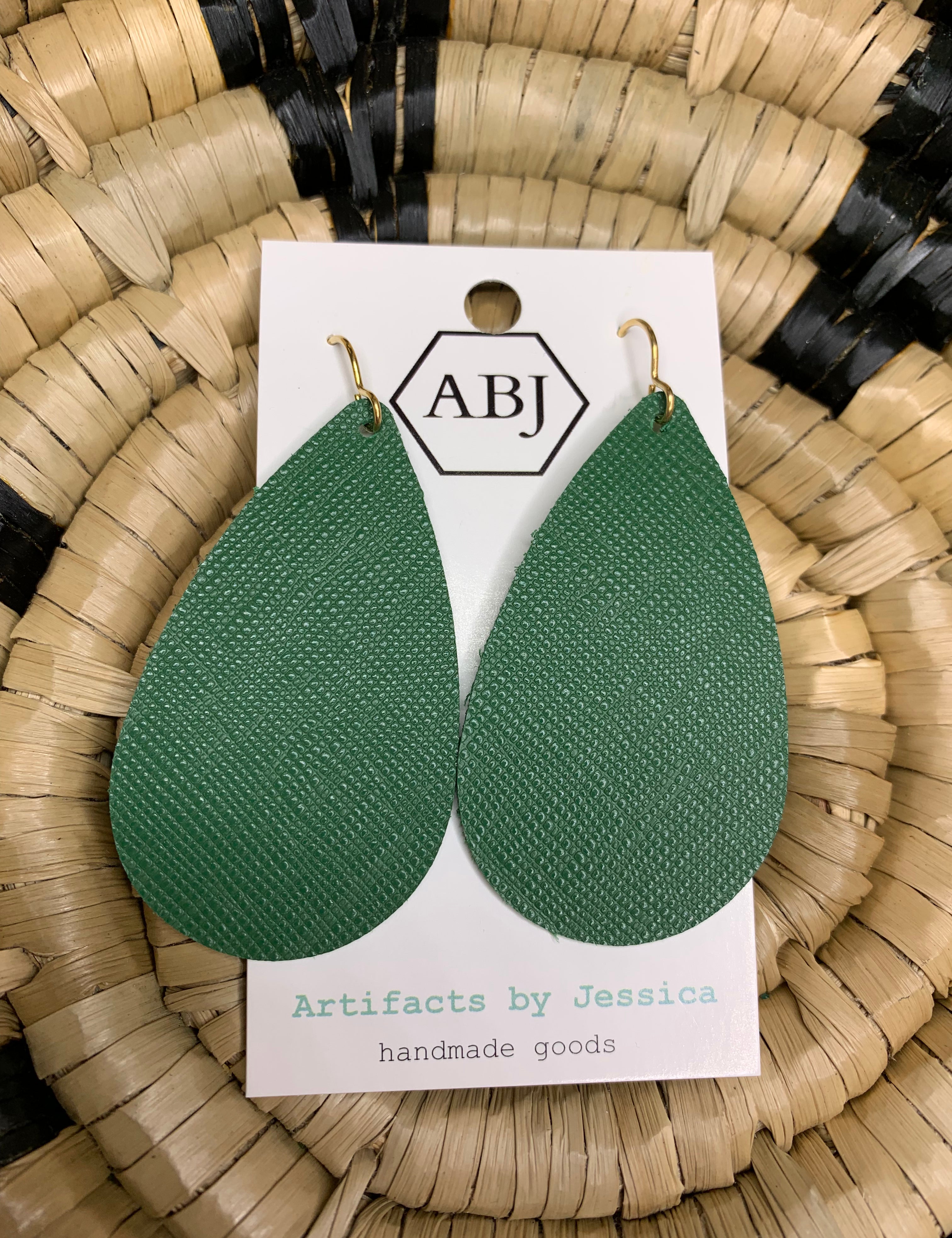 Large Green Teardrop Earrings Jewelry - Earrings ARTIFACTS JESSICA LYNCH