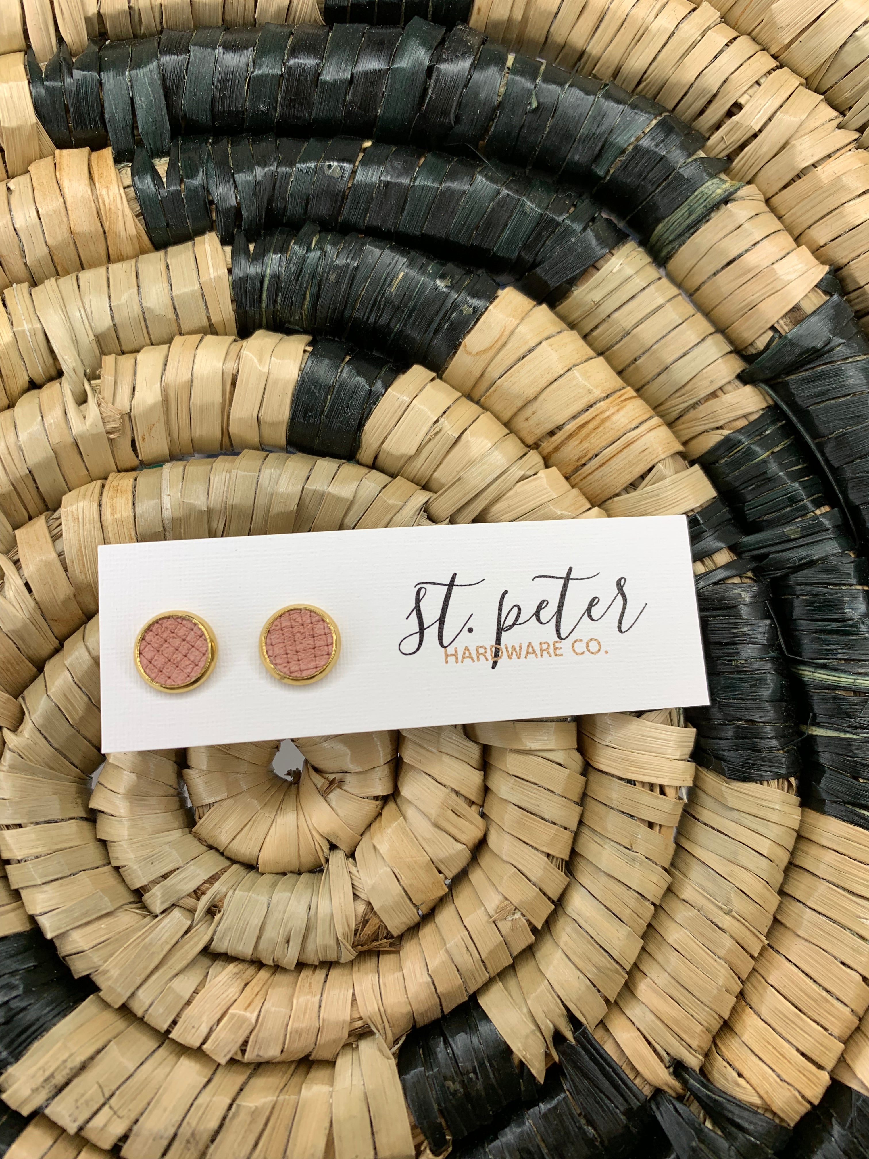 Leather Studs (5 colors) Jewelry - Earrings St. Peter Hardware
