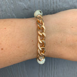 Amazonite & Gold Chain Bracelet Jewelry- Bracelets WHAT'S HOT