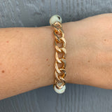 Amazonite & Gold Chain Bracelet Jewelry- Bracelets WHAT'S HOT