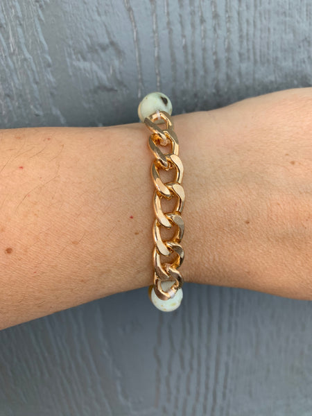 Amazonite & Gold Chain Bracelet