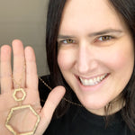 Worn Gold Hexagon Necklace Jewelry- Necklace WHAT'S HOT