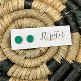 Leather Studs (5 colors) Jewelry - Earrings St. Peter Hardware