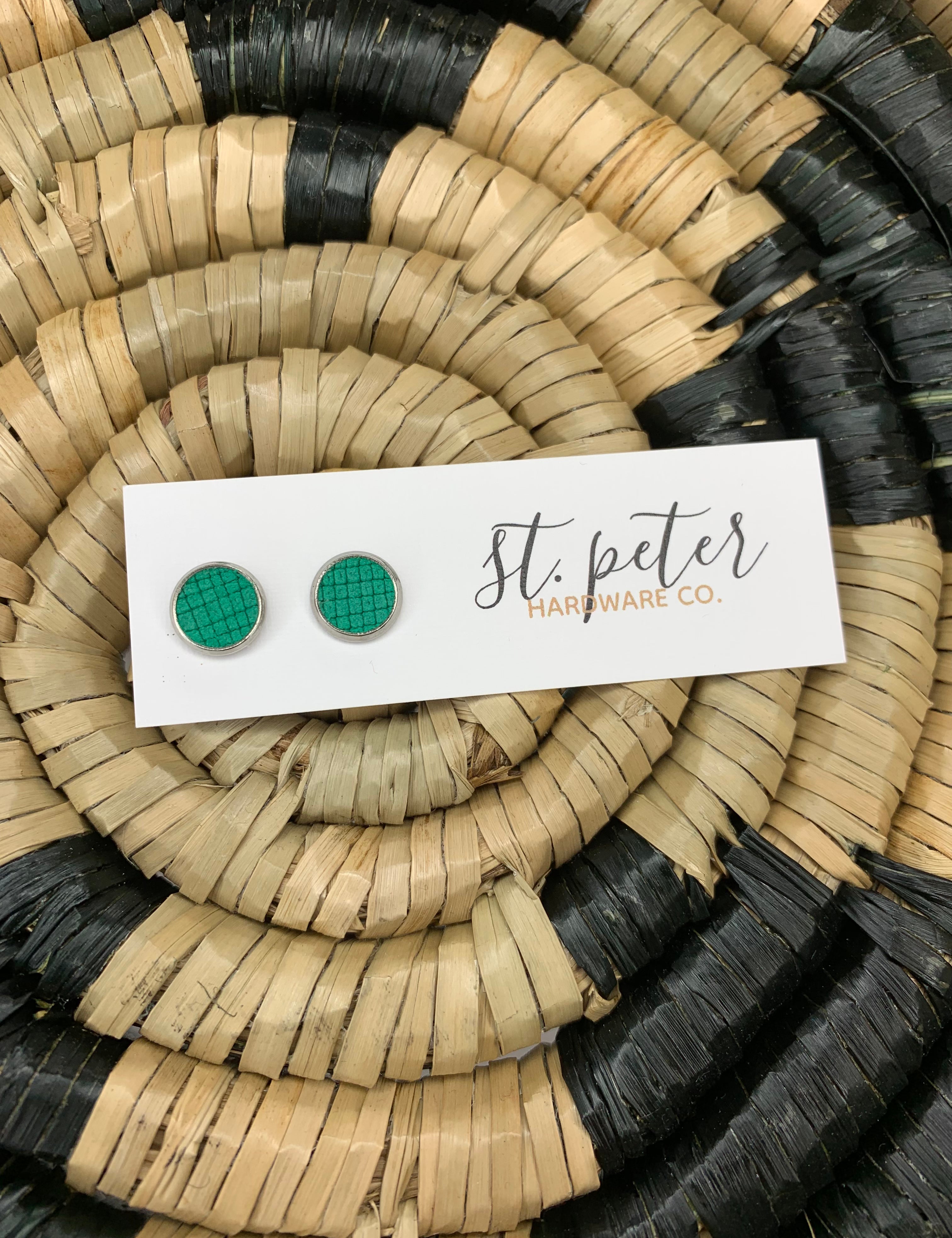 Leather Studs (5 colors) Jewelry - Earrings St. Peter Hardware