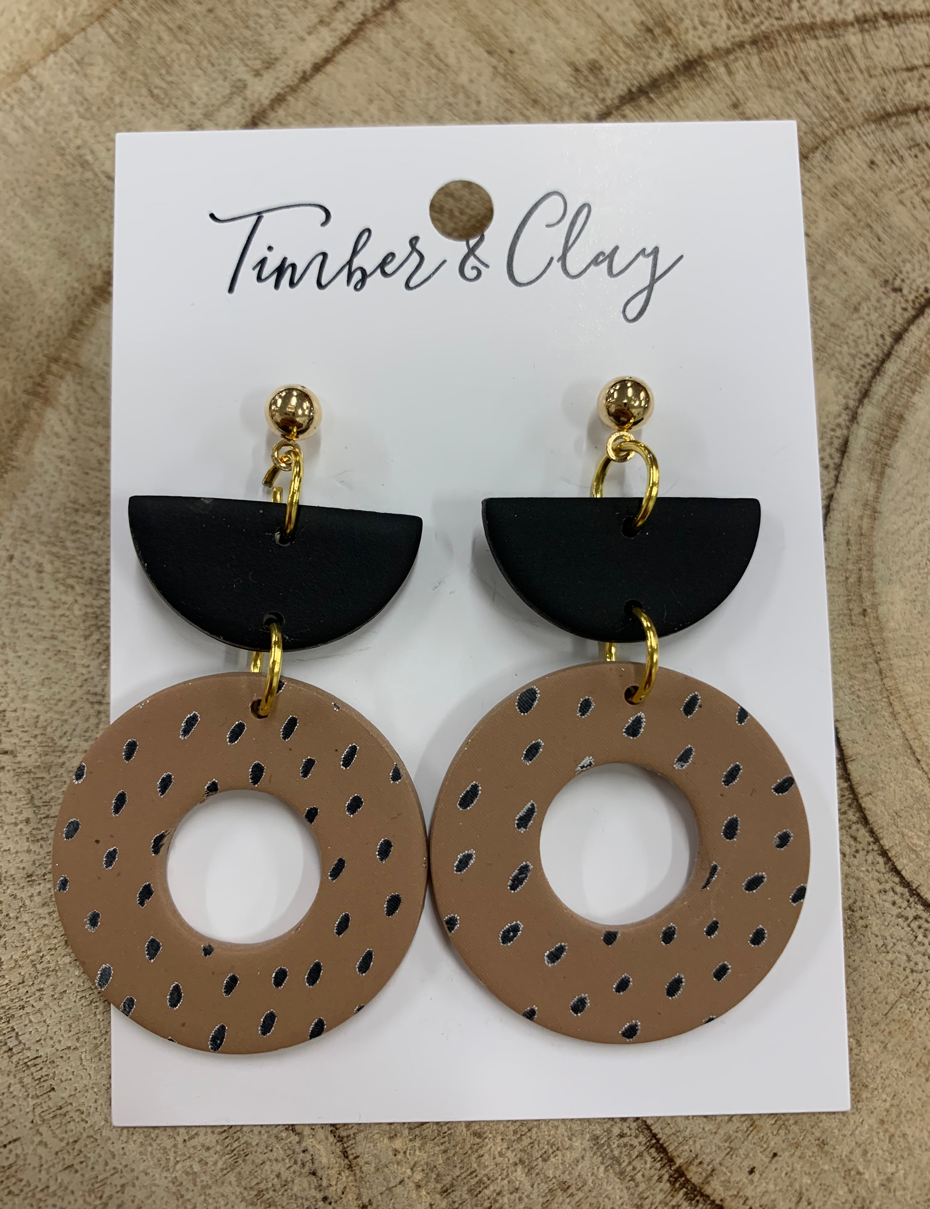 FALL EARRINGS (5 STYLES) Jewelry - Earrings Timber & Clay CREAM/BLACK DOT
