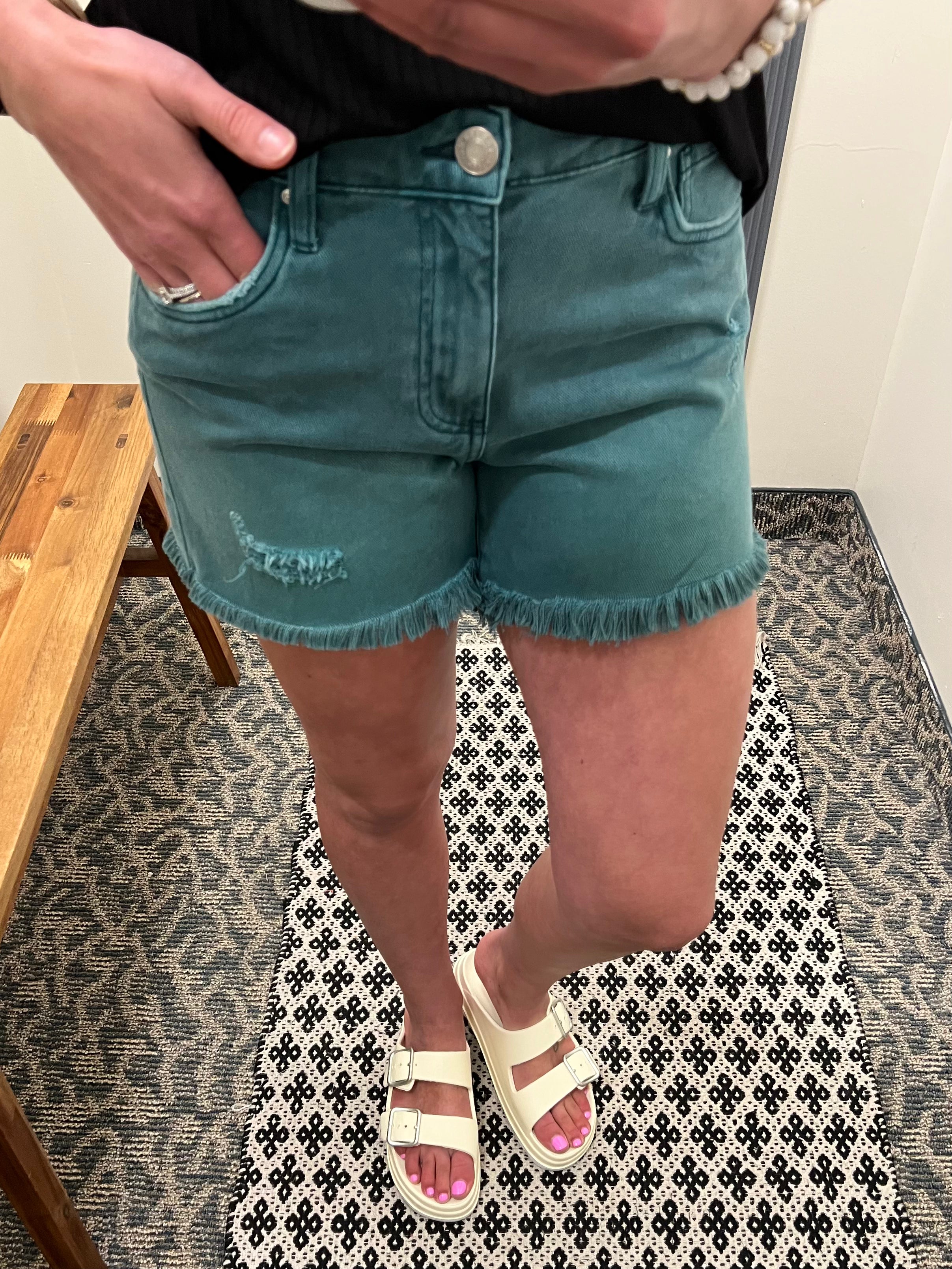 Turquoise Jane Shorts Bottoms - Shorts KUT FROM THE KLOTH