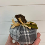 4" plaid pumpkins Home- Decor PD HOME & GARDEN grey plaid
