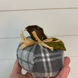 4" plaid pumpkins Home- Decor PD HOME & GARDEN grey plaid