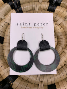 St. Patty's Wooden Circle Earrings