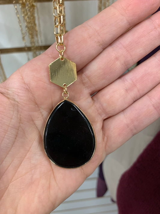 Black Teardrop Pendant