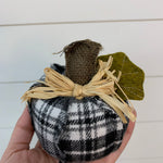 4" plaid pumpkins Home- Decor PD HOME & GARDEN black plaid