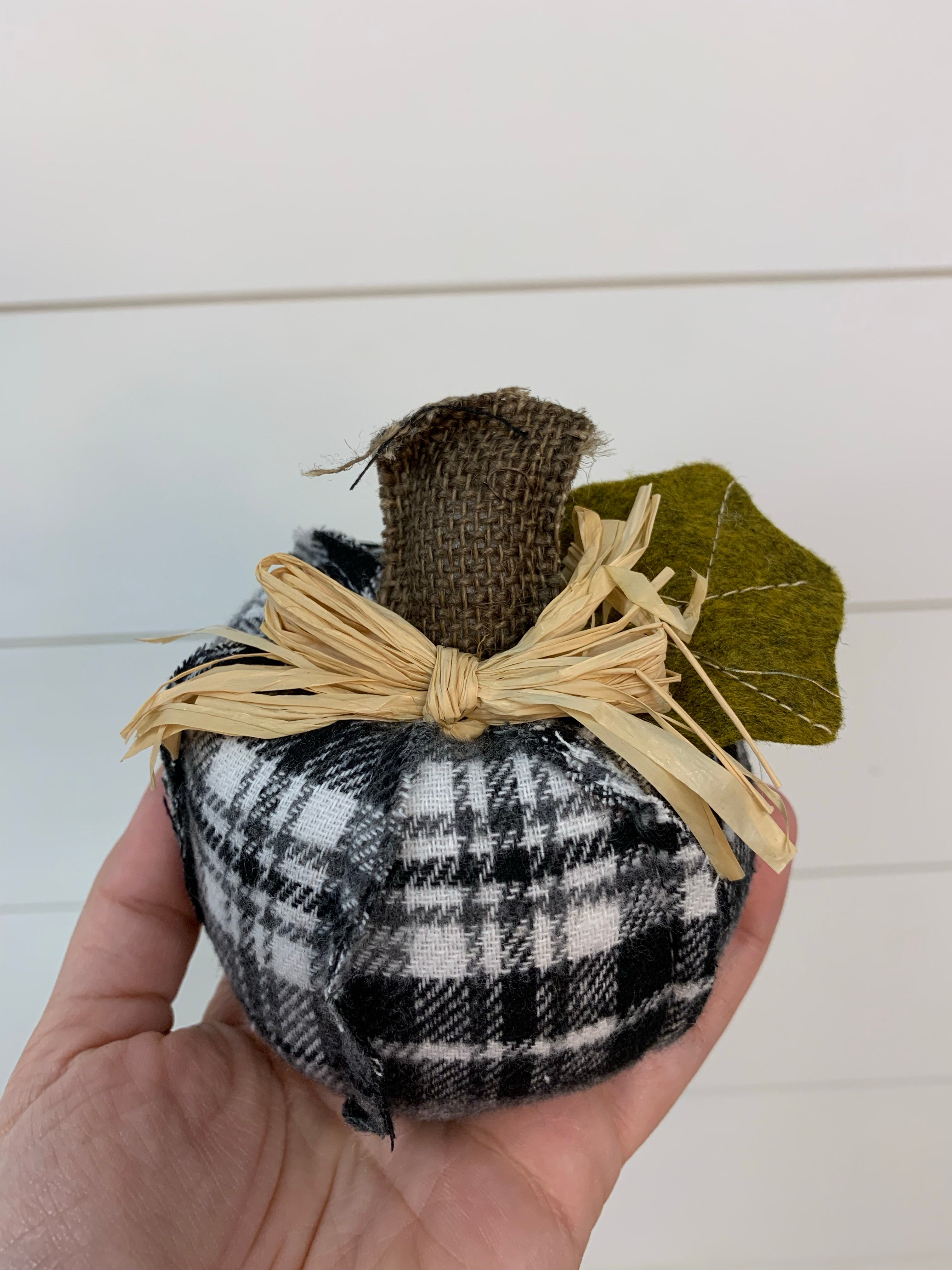 4" plaid pumpkins Home- Decor PD HOME & GARDEN black plaid