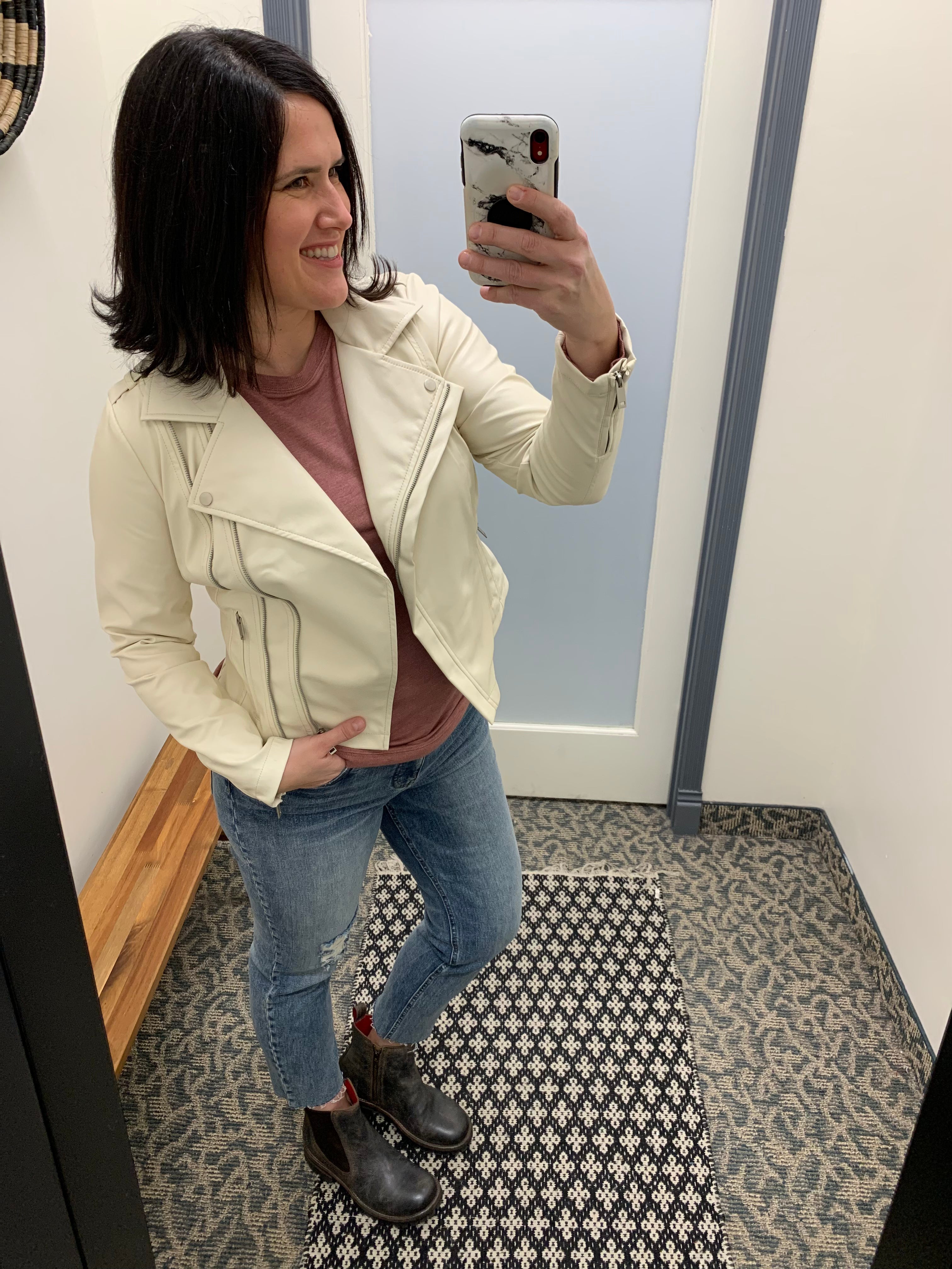 Ivory Maeve Vegan Moto Jacket (KUT) Outerwear- Jackets KUT FROM THE KLOTH