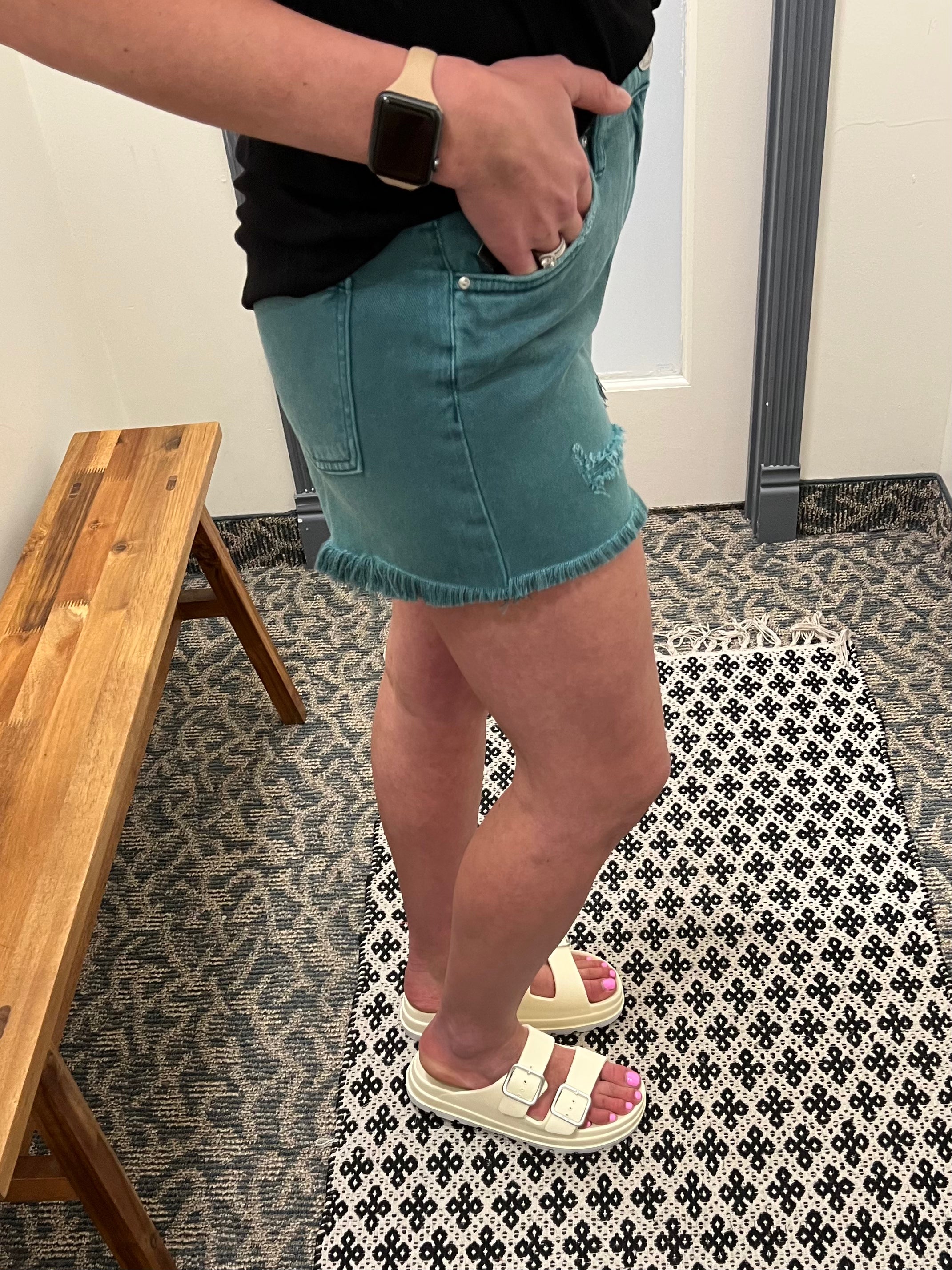 Turquoise Jane Shorts Bottoms - Shorts KUT FROM THE KLOTH
