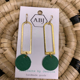 Green Drop w/Gold Earrings Jewelry - Earrings ARTIFACTS JESSICA LYNCH